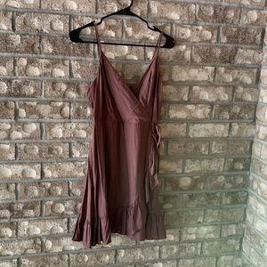 Brown ruffle dress